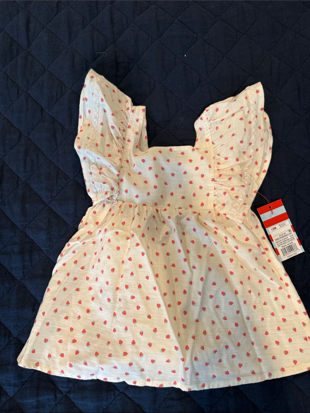 Cat & Jack Cream Top with Pink Strawberry Print